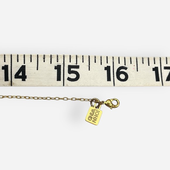 Vintage JOHN WIND Gold Initial S Round Pendant Necklace 16" - Picture 8 of 8